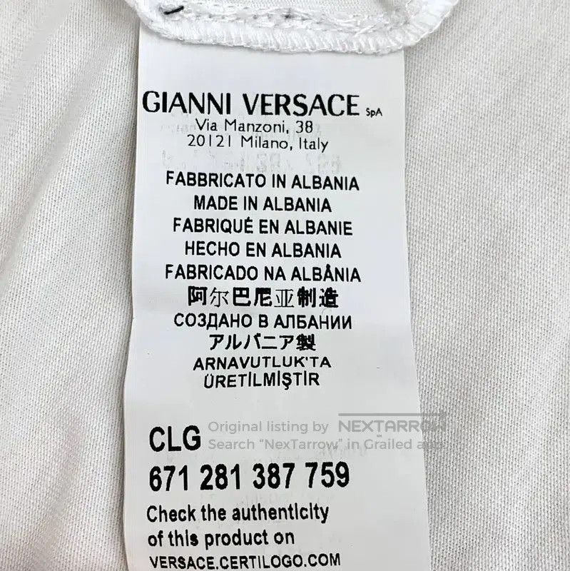 Versace Versace White Cotton Long Sleeve T-Shirt . Size US S / EU 44-46 / 1 - 7 Thumbnail