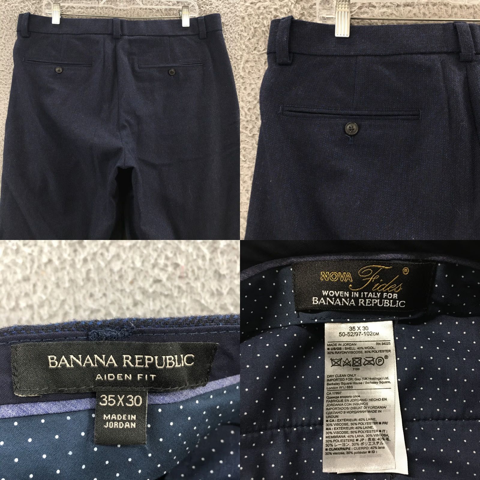 Banana Republic Banana Republic Aiden Fit Chino Pants Mens 35x30 Blue Mid Rise Slim? Regular? Size US 35 - 9 Thumbnail