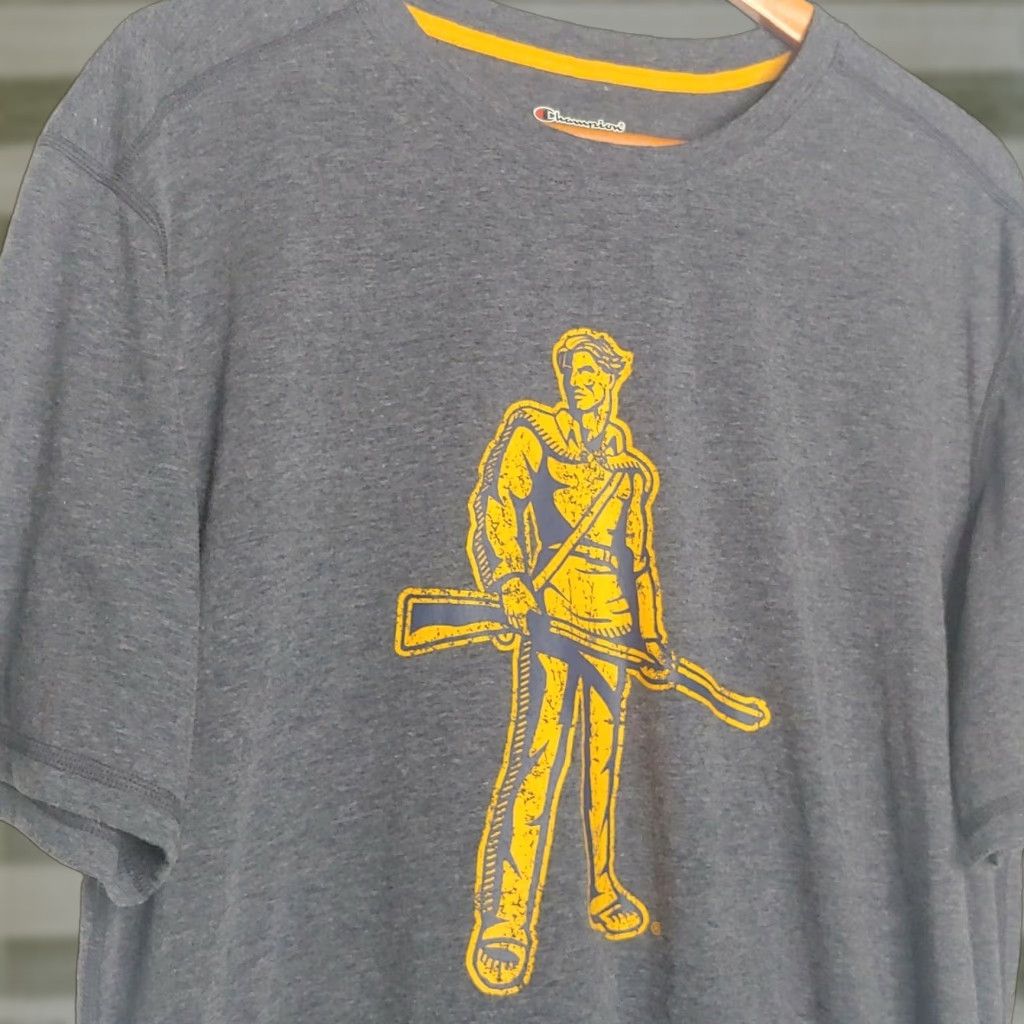 Champion WVU Mountaineers Champion Shirt Large Navy Blue Heather West Virginia University Men T-Shirt Short Sleeve Crew Neck College NCAA Size US L / EU 52-54 / 3 - 1 Thumbnail