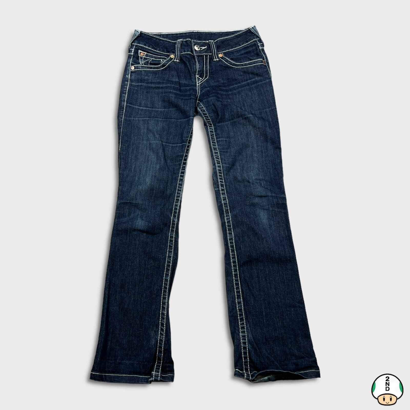 True Religion × Vintage True Religion Jeans 28x30 Hi-Rise Boot Distress Denim Pants Size 28" / US 6 / IT 42 - 1 Thumbnail