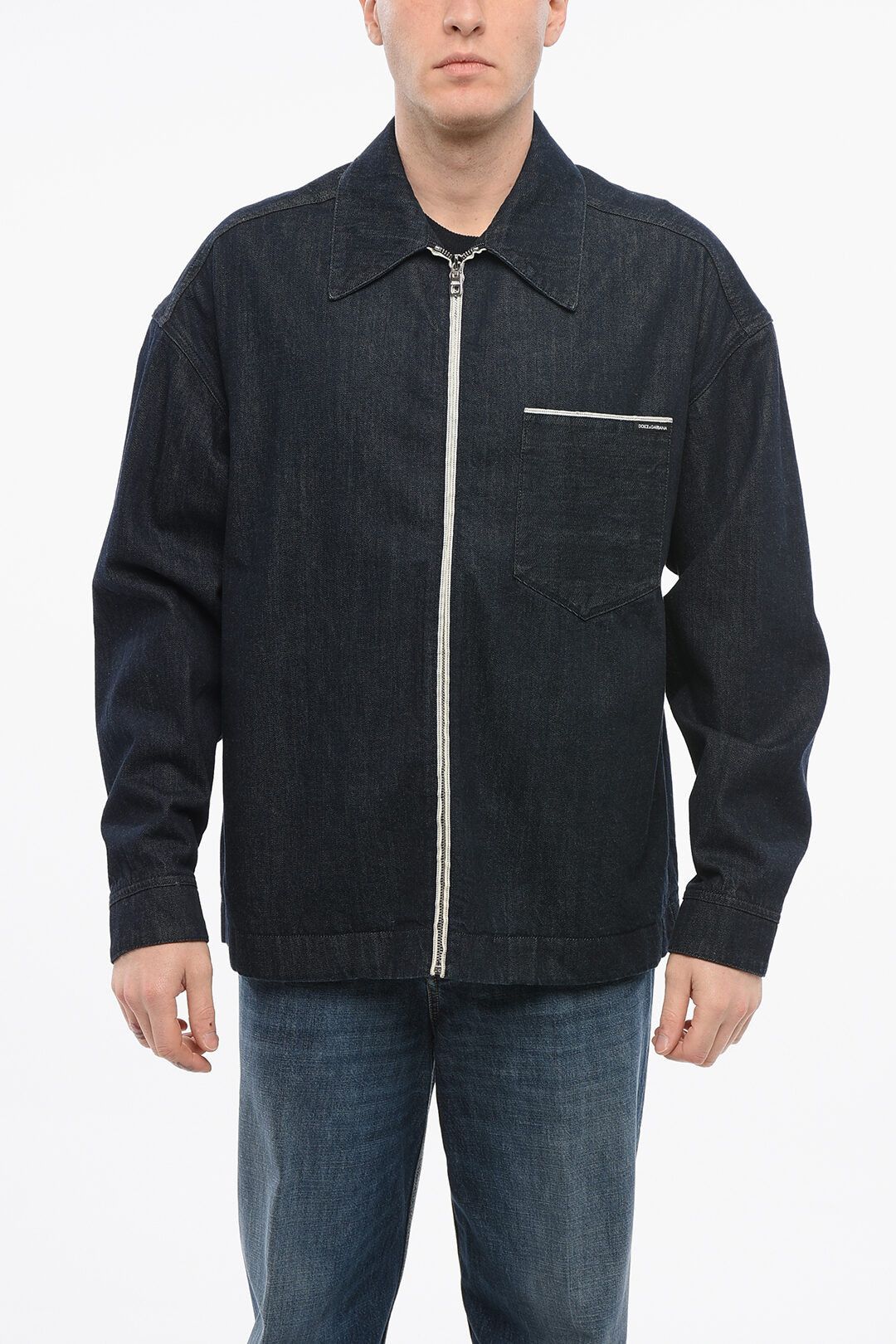 og1mm0825 Dark Washed Denim Jacket in Blue