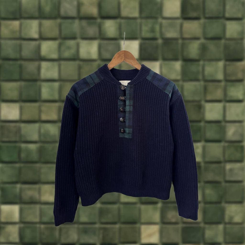 Vintage Sezane Wool Knitted Button Up Sweater Dark Blue Womens XS Pullover Designer City Vintage 90s Paris Luxury Knit Button Sezane Brand Wool Size XS Women Size XS / US 0-2 / IT 36-38 - 1 Thumbnail