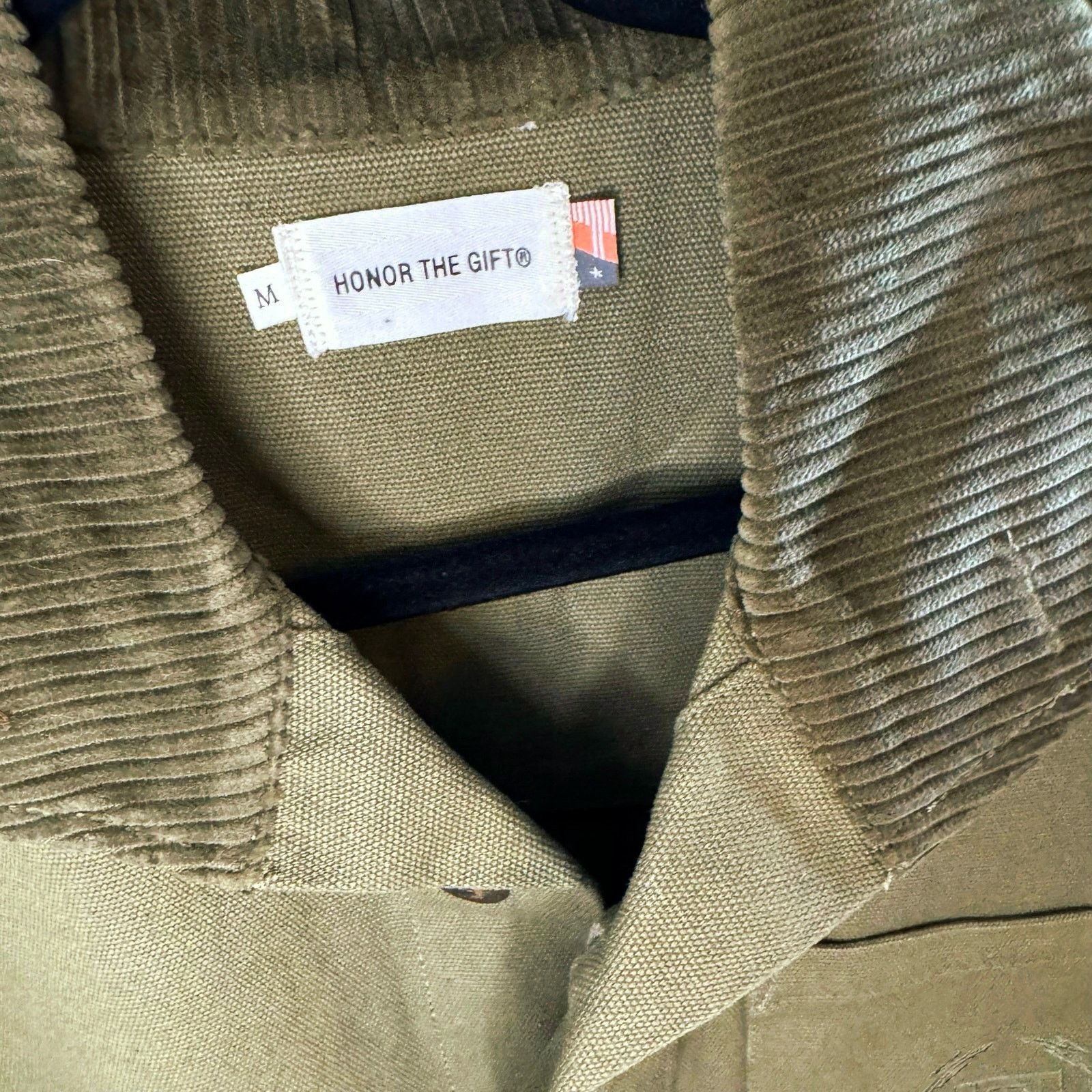 Honor the Gift •NEW• HONOR THE GIFT HEAVY JACKET Canvas Trench in Olive • M Size M / US 6-8 / IT 42-44 - 4 Thumbnail