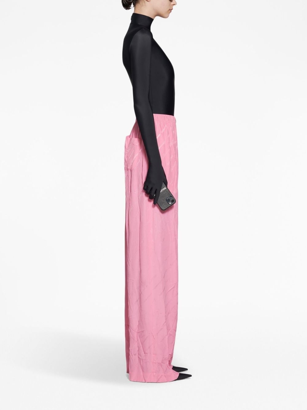 Balenciaga o1bcso1str0525 Logomania All Over Pyjama Trouser in Pink Size 27" / US 4 / IT 40 - 3 Thumbnail