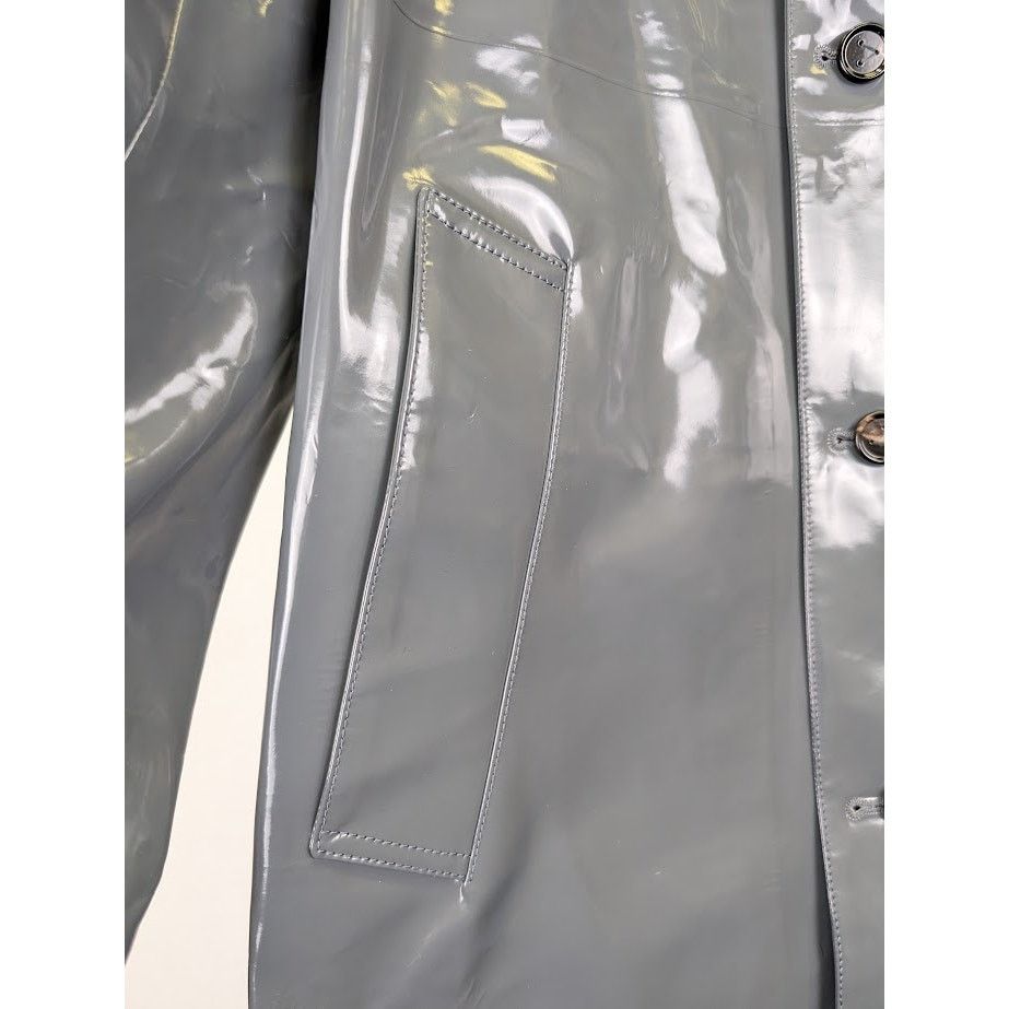Bottega Veneta o1rshd1 High Shine Leather Calf Coat in Black-Graphite Size XS / US 0-2 / IT 36-38 - 9 Thumbnail