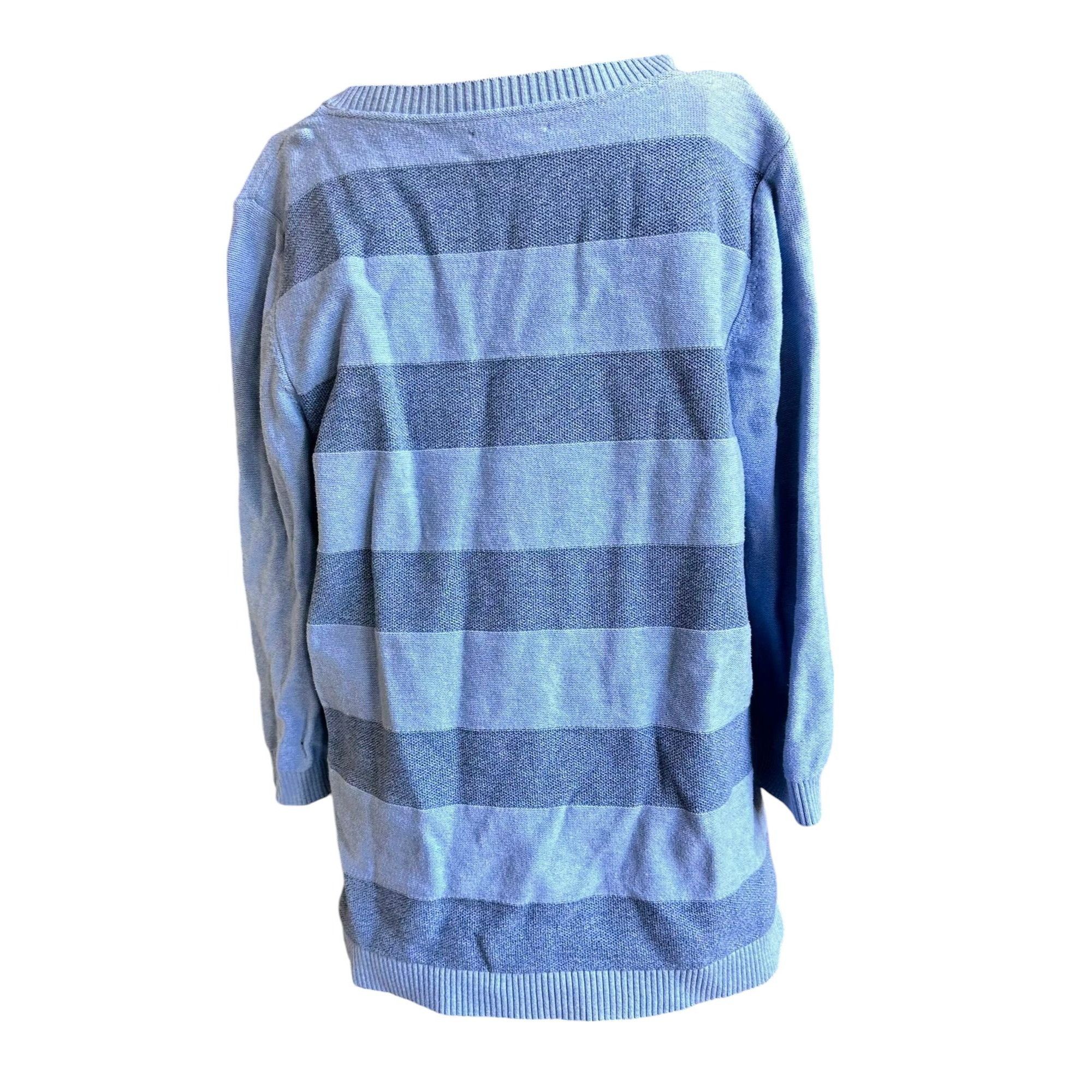 Tommy Hilfiger × Vintage Vimtage Tommy Hilfiger Sweater XL Pullover Blue Striped 3/4 Size XL / US 12-14 / IT 48-50 - 6 Thumbnail