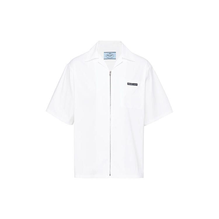 Prada Prada SS21 Logo Zip Short Sleeve Shirt Size US XL / EU 56 / 4 - 1 Thumbnail