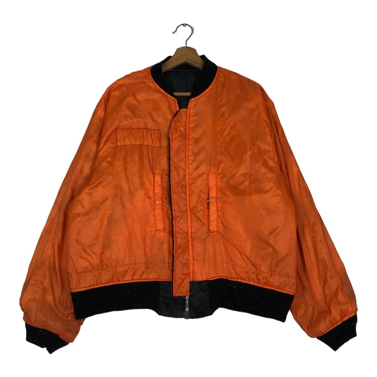 Vintage 🔥VINTAGE BOMBER JACKET MA-1 RACING DUNLOP WAKOS BIG LOGO Size US L / EU 52-54 / 3 - 17 Thumbnail