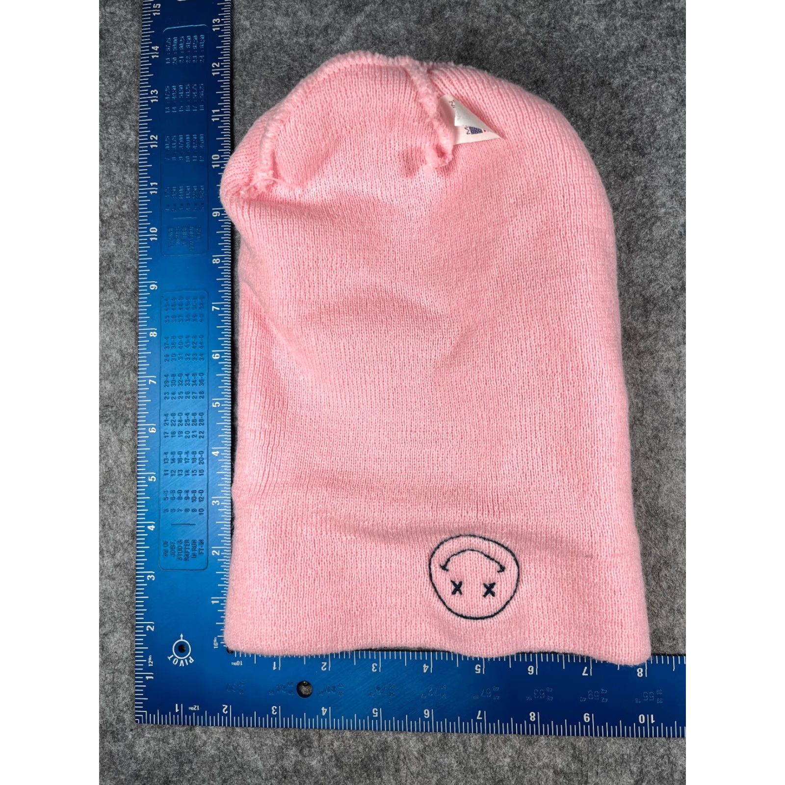 Pinko Unbranded Beanie Adult Pink Knit Acrylic Embroidered Happy Face Toque Skateboard Ski Wip Unisex – One Size, Casual Everyday Hat/Cap, USA Made Size ONE SIZE - 5 Thumbnail