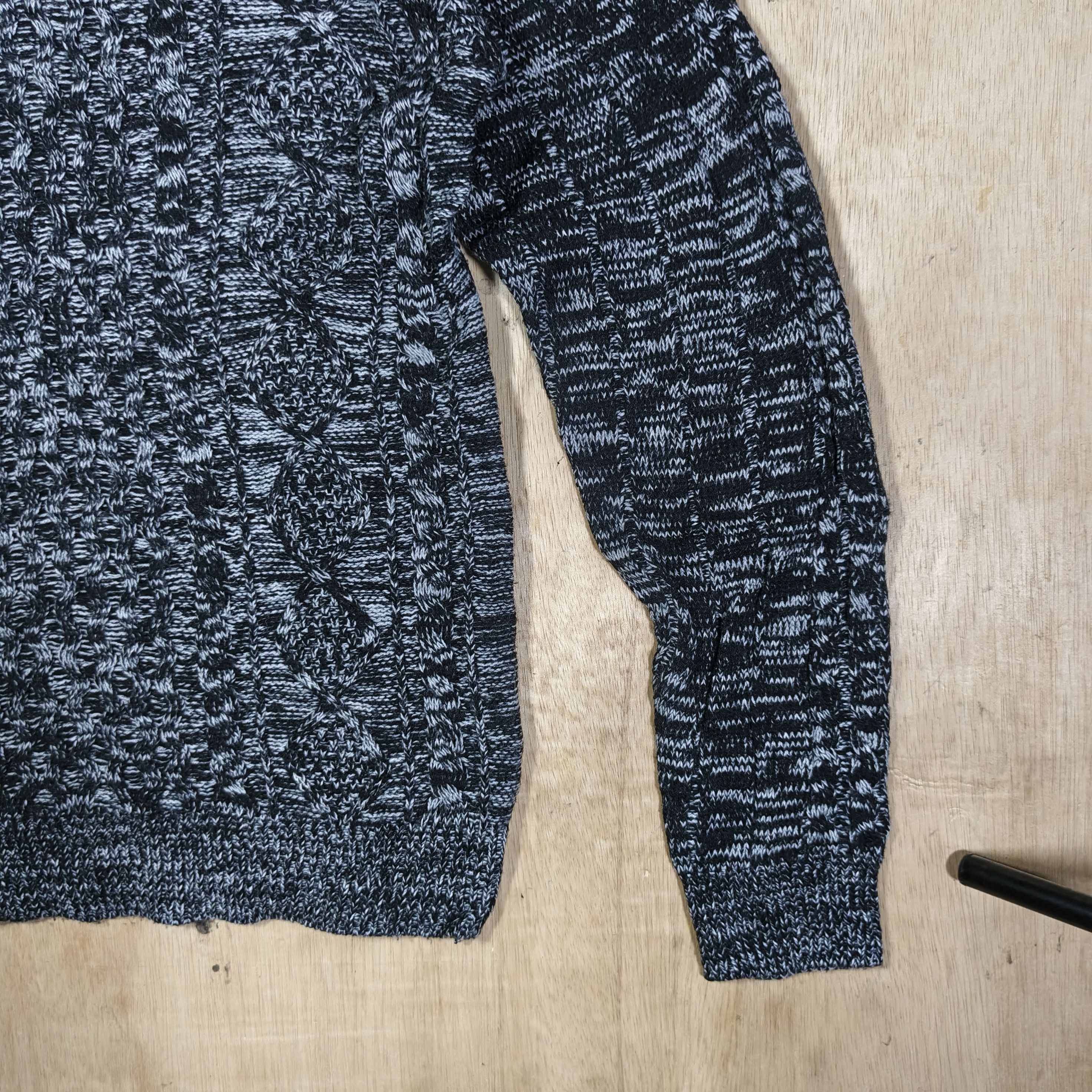 semanticdesign Semanticdesign Black&Grey Marled Cable Knitwear Size US L / EU 52-54 / 3 - 5 Thumbnail