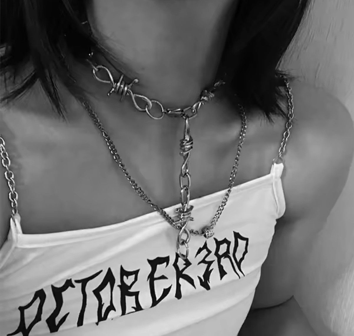 Japanese Brand Barbed Wire Choker Necklace Grunge Size ONE SIZE - 2 Thumbnail