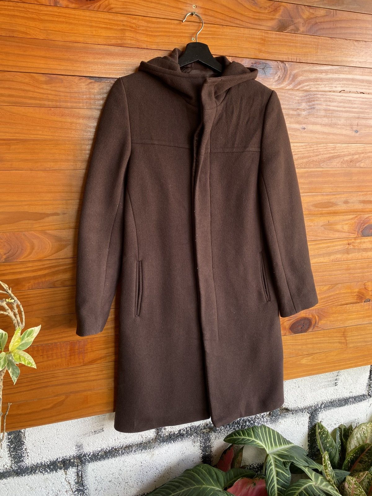 Japanese Brand Vintage INÉD Brown Hooded Wool Coat| Women’s Size 2 Size M / US 6-8 / IT 42-44 - 5 Thumbnail