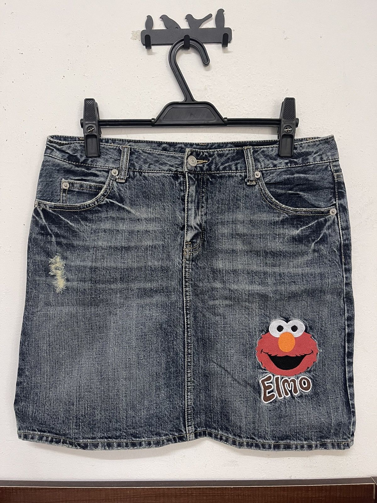 Sesame Street ELMO embroidery denim skirt