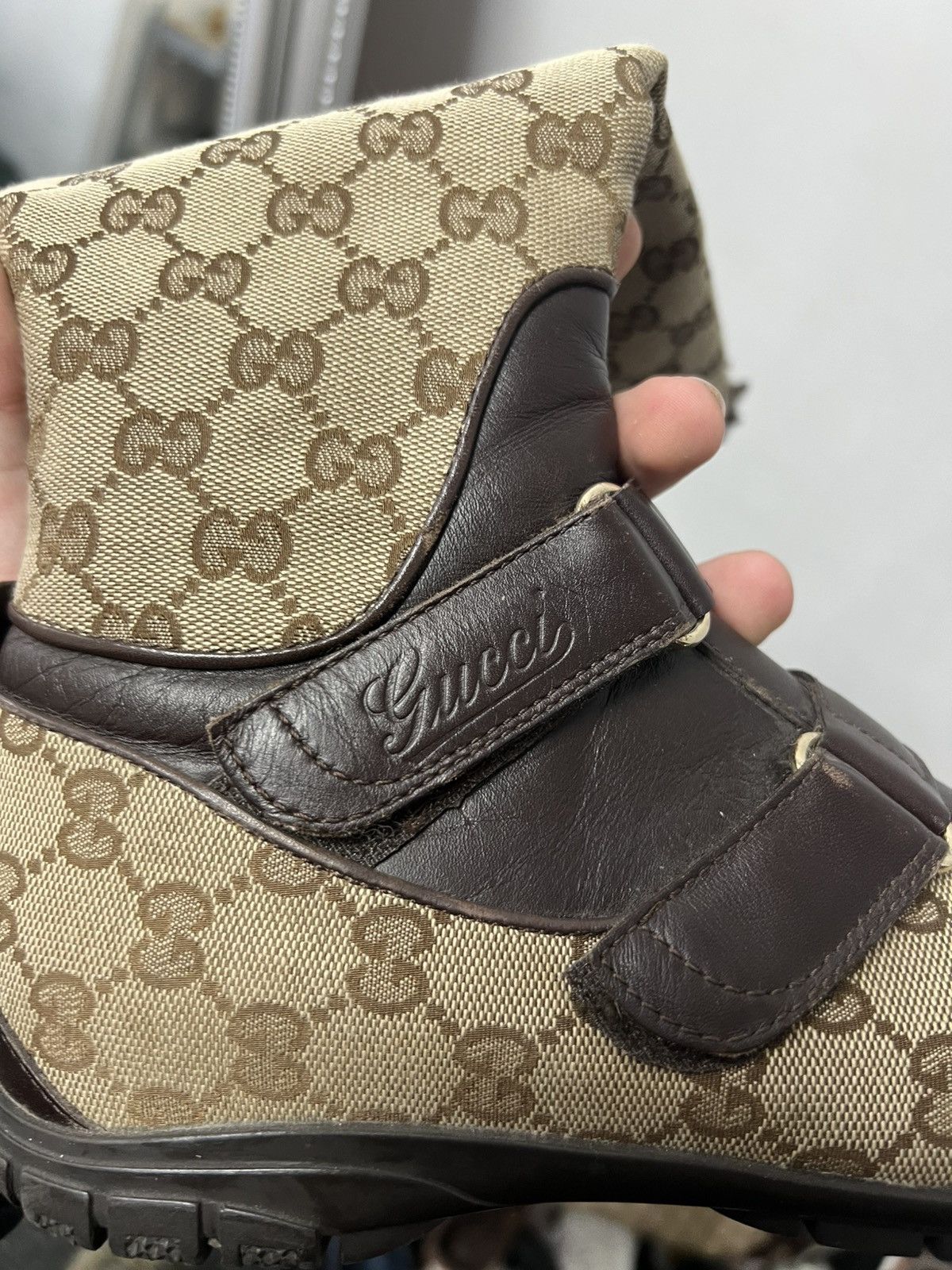 Gucci Vintage Boots Gucci Monogram Leather Luxury Size US 6.5 / IT 36.5 - 7 Thumbnail