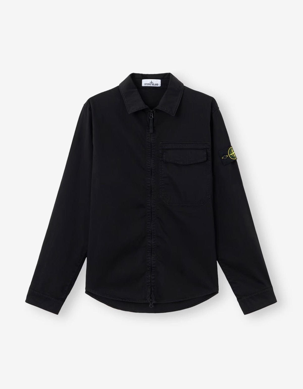Stone Island Stone Island Black Cotton Satin Overshirt Size US S / EU 44-46 / 1 - 1 Thumbnail
