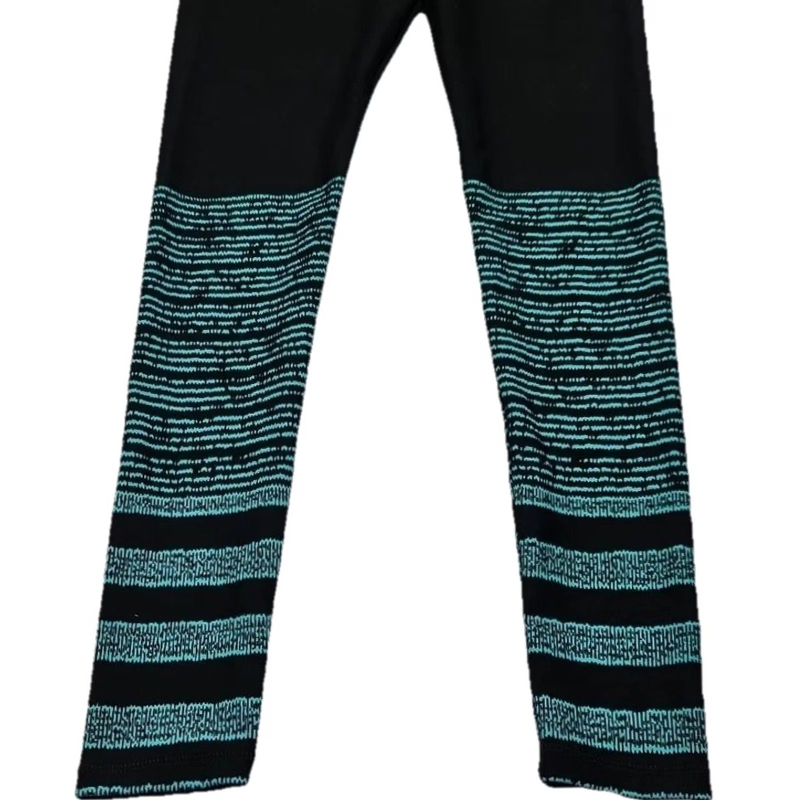 Vintage ABS2B Women’s Leggings Medium Black Green Yoga Workout Stretch Activewear USA Size 32" / US 10 / IT 46 - 3 Thumbnail