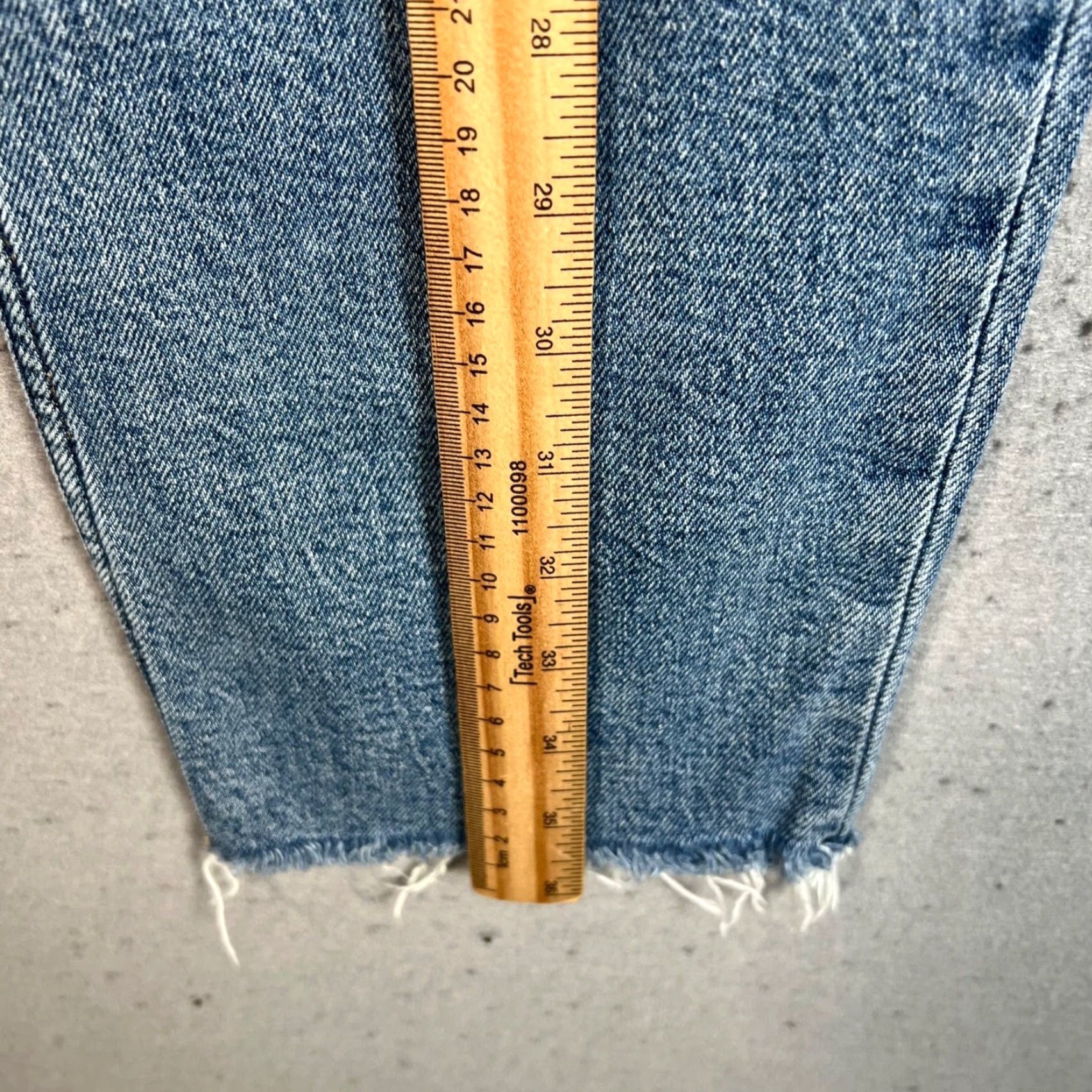 RE/DONE VINTAGE Re/Done Originals Jeans High-Rise Frayed Hem Straight Blue Denim Size 25 Size 42" / US 20 - 6 Thumbnail