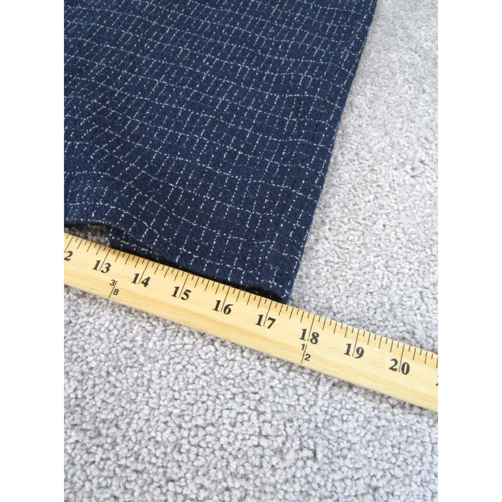 Anthropologie Maeve Anthropologie Skirt Womens XS Navy Blue Cotton Blend Pencil Knee Length Zipper Check Pattern Size 26" / US 2 / IT 38 - 4 Thumbnail