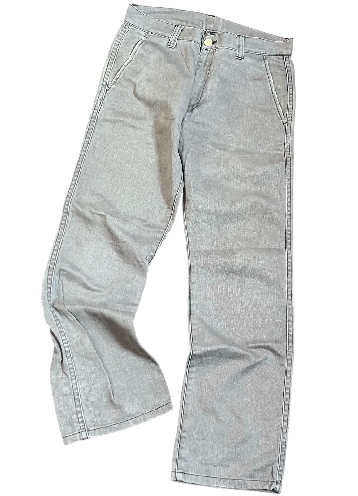 Comme des Garcons Cdg homme AD2005 washed grey flared trousers Size US 29 - 2 Thumbnail