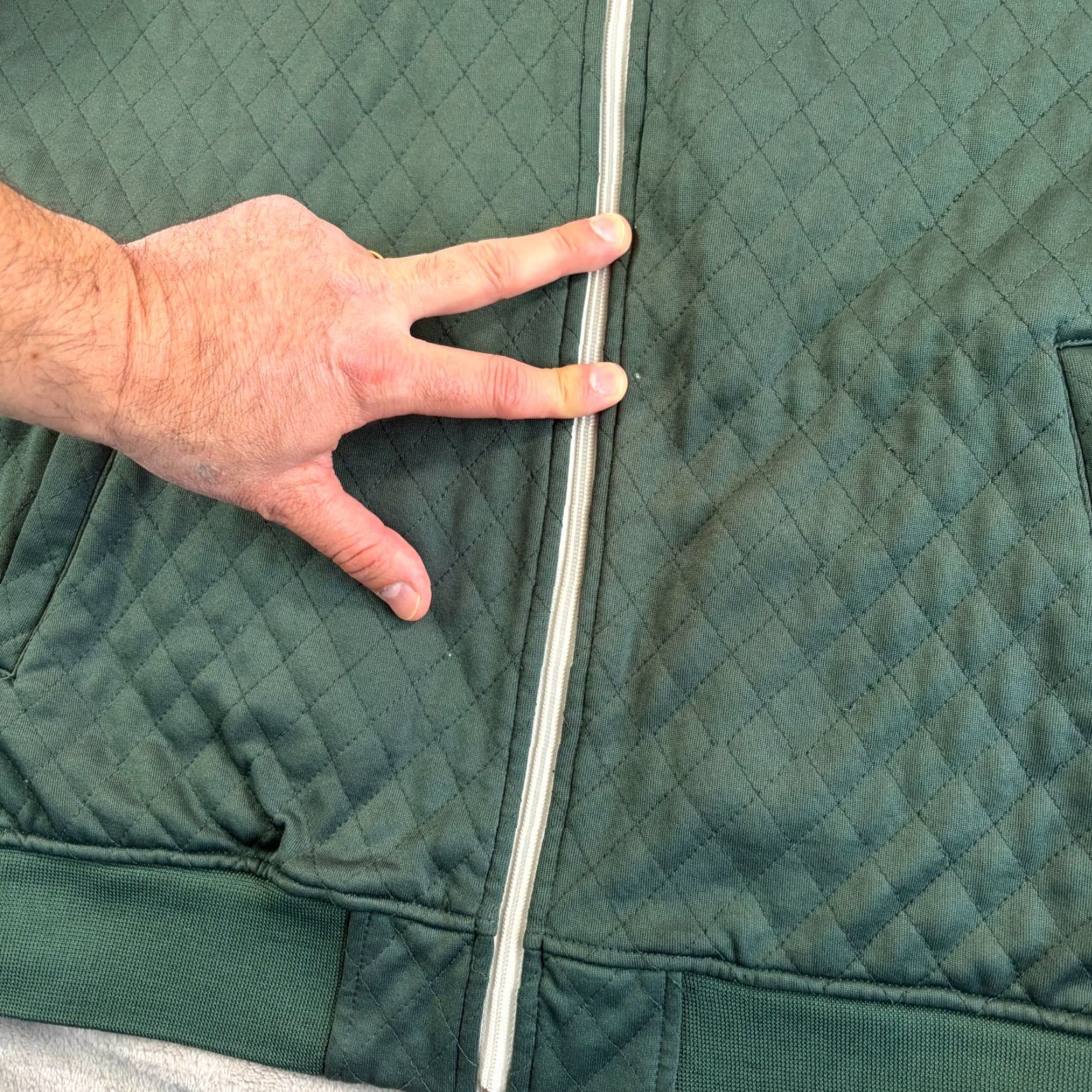 Scotch & Soda Scotch & Soda Amsterdam The Phillys Union 49 League Penn Champs Jacket Men 2XL Green Quilted Geometric Full Zip Varsity All Seasons Regular"} Size US XXL / EU 58 / 5 - 7 Thumbnail