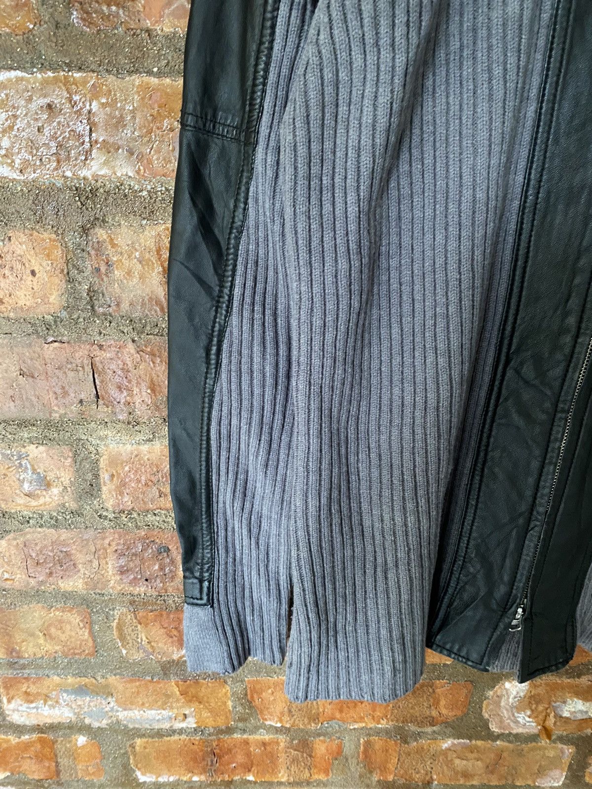 Sheepskin Leather and knit jacket