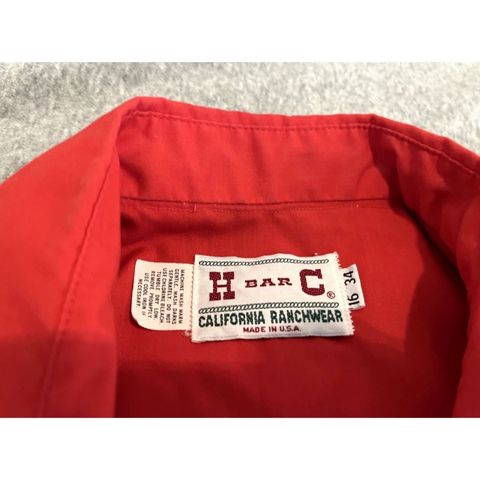 Vintage VINTAGE H Bar C Pearl Snap Western Cowboy Shirt Red Chili Peppers 16 34 Made USA Size US L / EU 52-54 / 3 - 2 Thumbnail