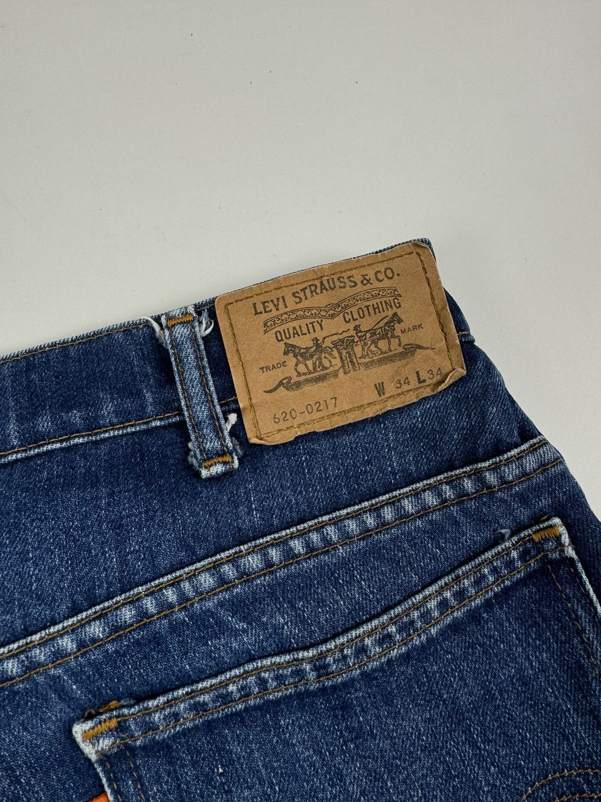 Levi's 80’s Vintage Levi’s 620-0217 Distressed Orange Tab Jeans Size US 34 / EU 50 - 16 Thumbnail
