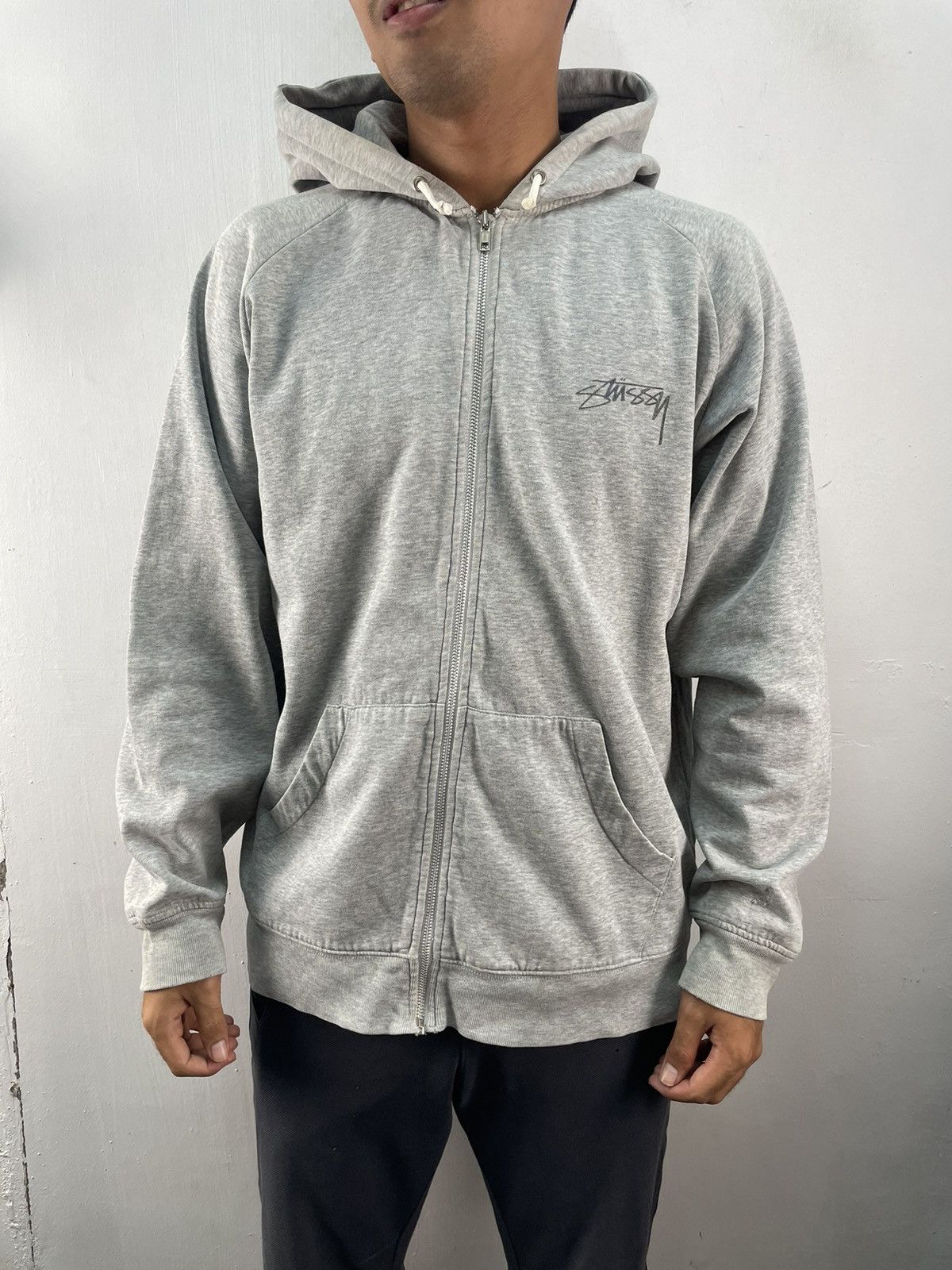 Vintage Stussy Zipper Hoodie Sweatshirt Y2K