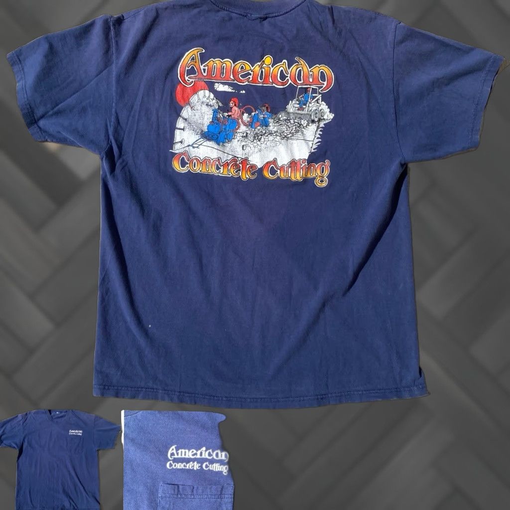 Vintage VINTAGE American Pocket Tee Graphic Graphic T-Shirt XL Blue USA 90s Mens Short Sleeve Crew Neck Pockets Back Graphic 1990s Size US XL / EU 56 / 4 - 1 Thumbnail