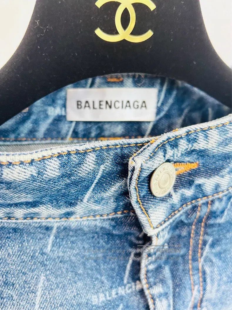 Balenciaga Balenciaga Denim Skirt, Size 34, Full Logo Size 33" - 4 Thumbnail