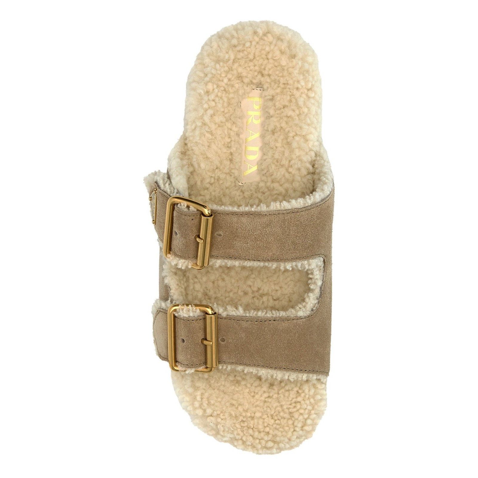 Prada PRADA Triangle Beige Brown Suede Slippers New And Authentic Size US 8 / IT 38 - 4 Thumbnail