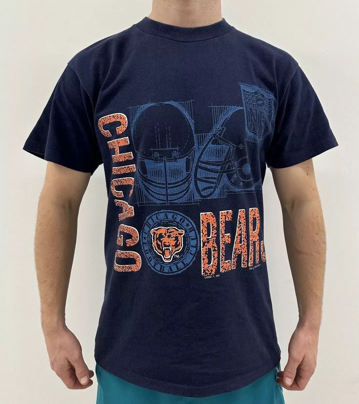 Vintage Vintage 1990s Chicago Bears NFL Football Single Stitch Shirt Size US M / EU 48-50 / 2 - 1 Thumbnail