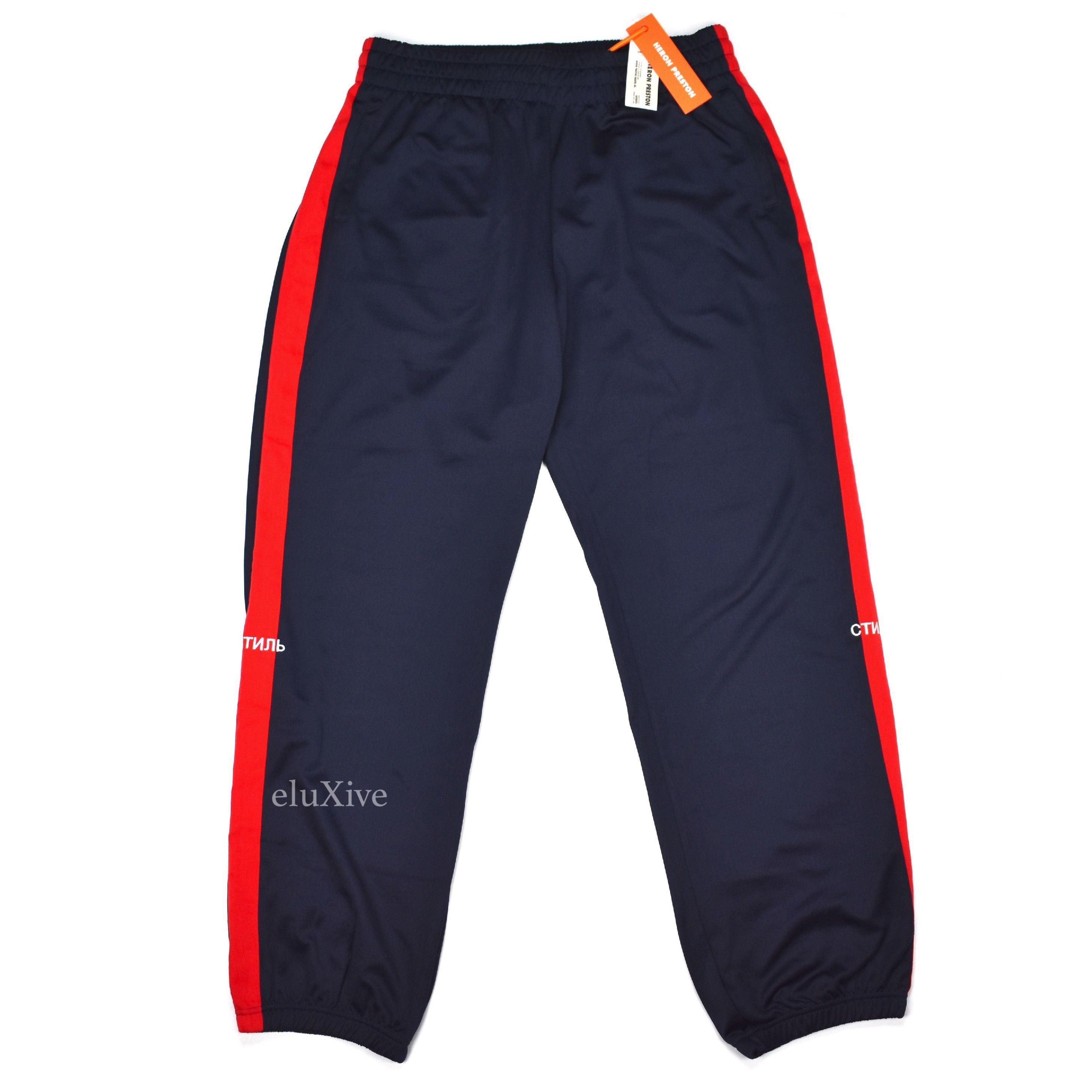 Heron Preston Navy Russian 'STYLE' Logo Track Pants NWT Size US 36 / EU 52 - 1 Preview
