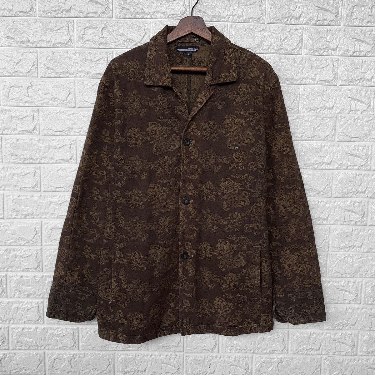 Japanese Brand IN THE ATTIC PAISLEY BROWN DENIM JACKET Size US M / EU 48-50 / 2 - 1 Thumbnail