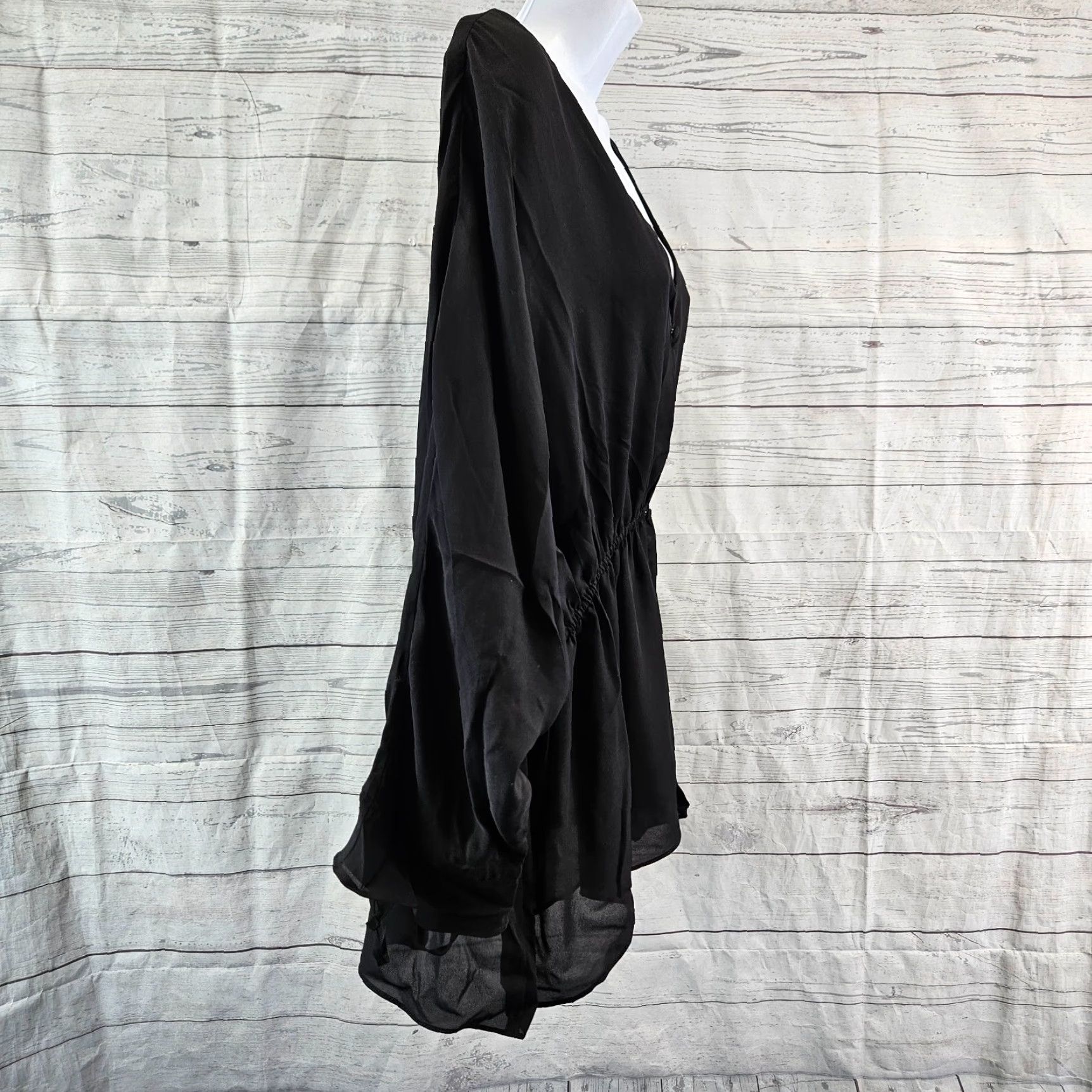 Elizabeth and James VINTAGE Textile Elizabeth and James Womens Top XL Solid Black V-Neck Dolman Sleeves Size XL / US 12-14 / IT 48-50 - 3 Thumbnail