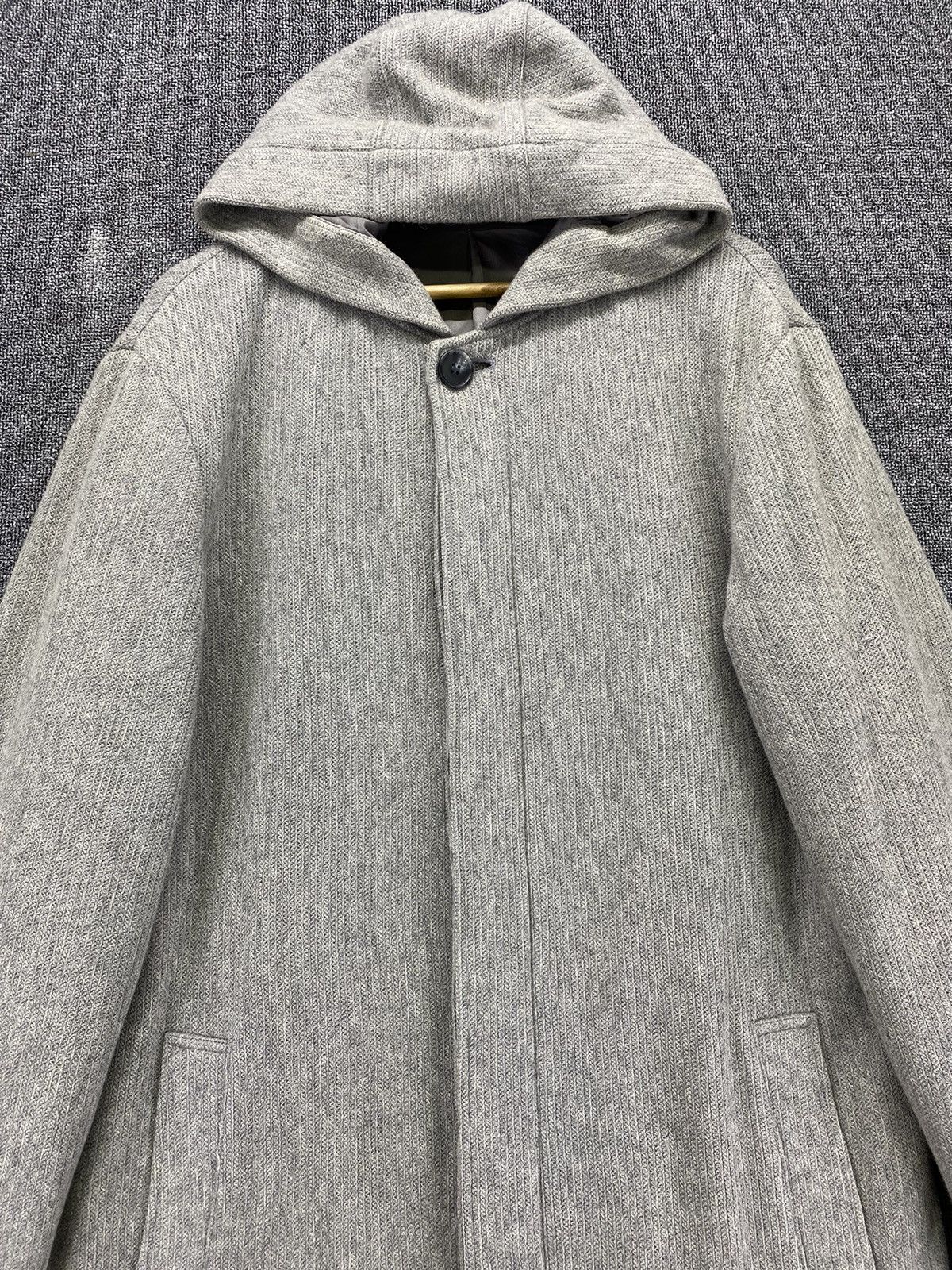 Yohji Yamamoto Vintage Yohji Yamamoto A.A.R Hoodie Wool Long Jacket Size US L / EU 52-54 / 3 - 6 Thumbnail