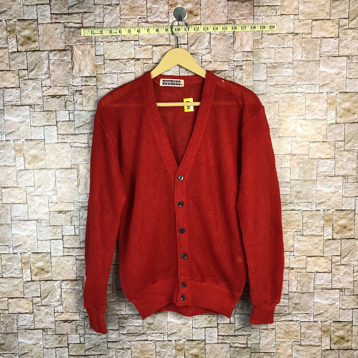 Vintage Boorges Red japan vintage Cardigan Knitwear #A778 Size US M / EU 48-50 / 2 - 1 Thumbnail