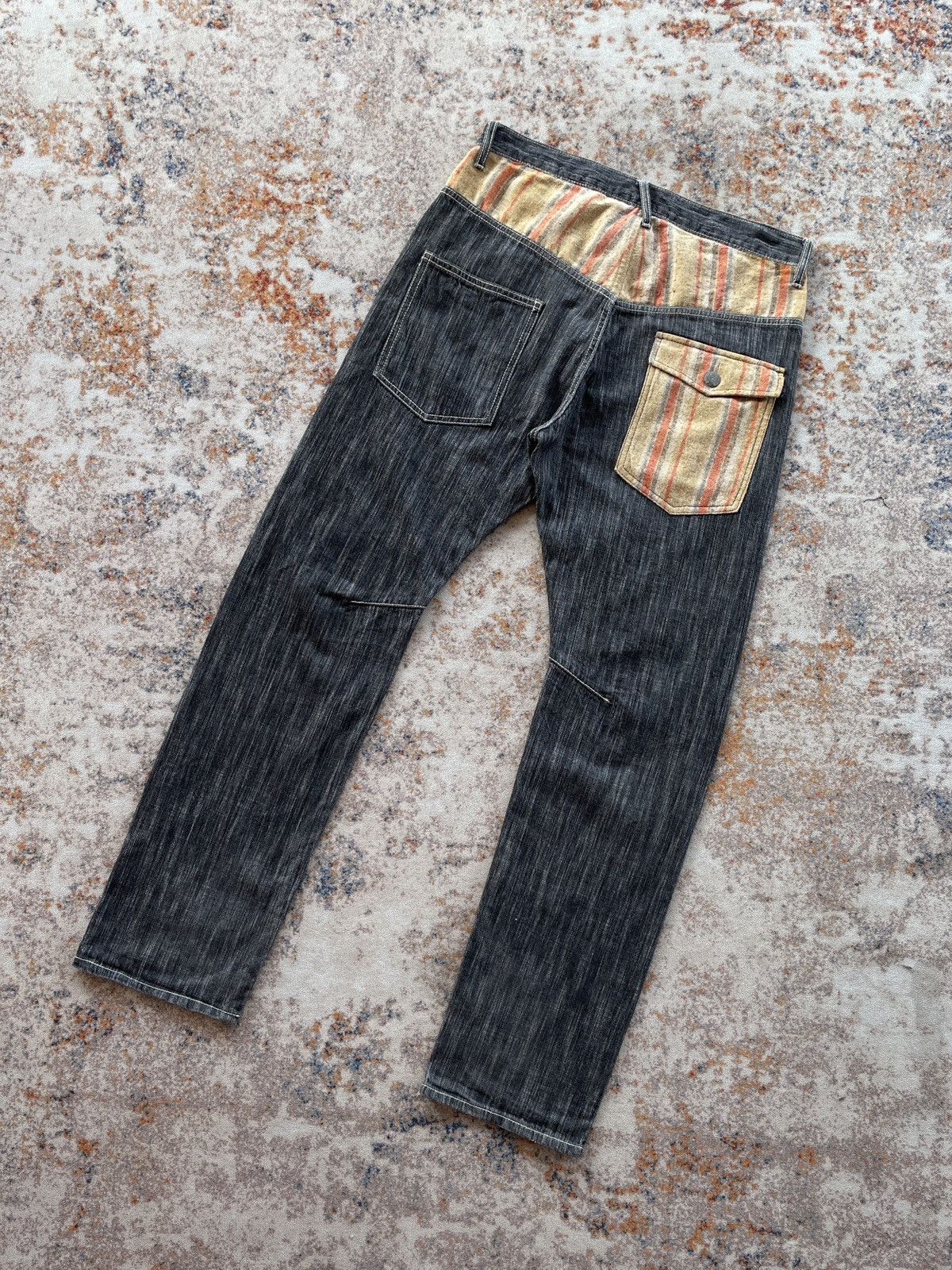 Japanese Brand WILD KHAKIS PATCHWORK JEANS Size US 33 - 5 Thumbnail