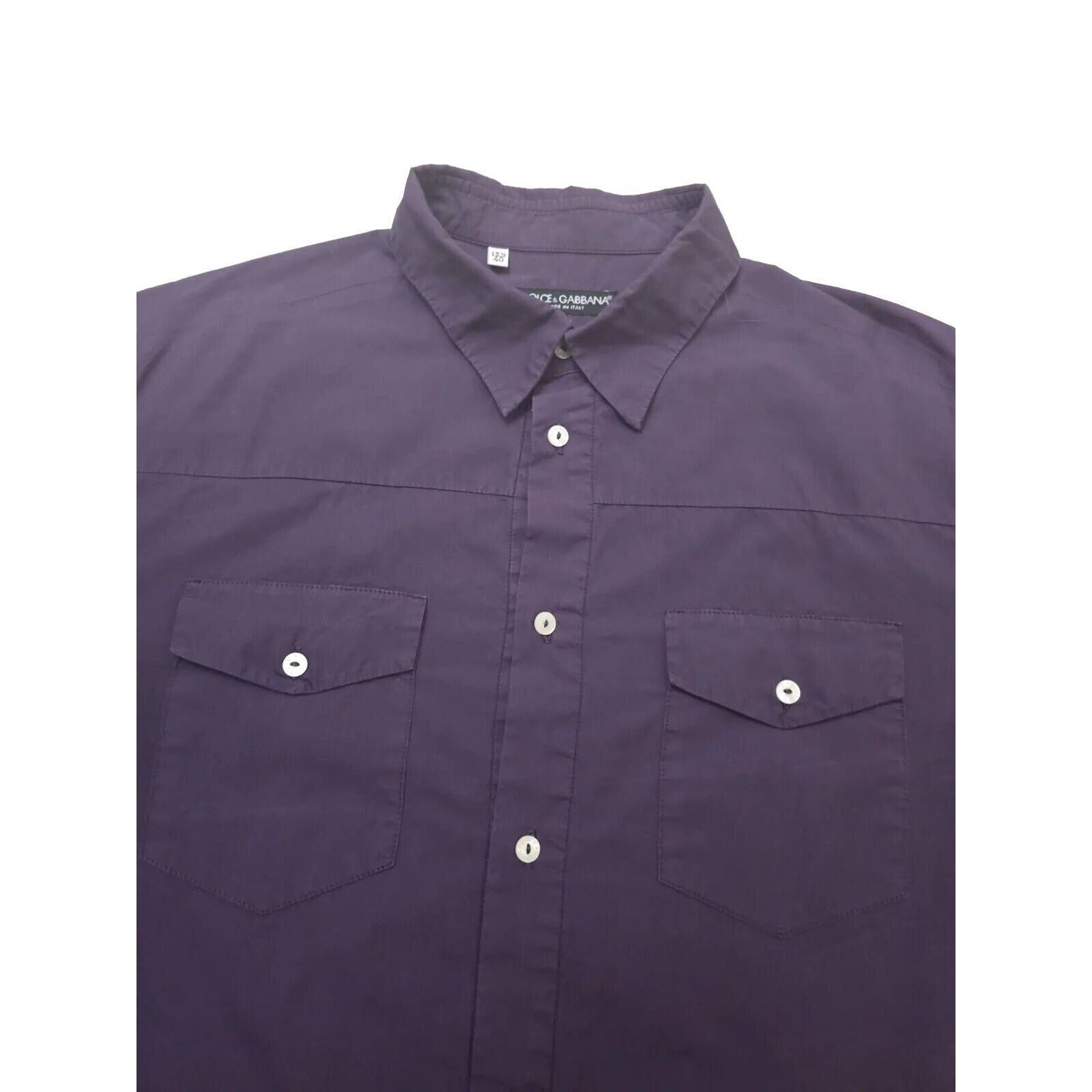 Dolce & Gabbana Dolce & Gabbana Men's Purple 100% Cotton Shirt Made in Italy Size US XXS / EU 40 - 5 Thumbnail