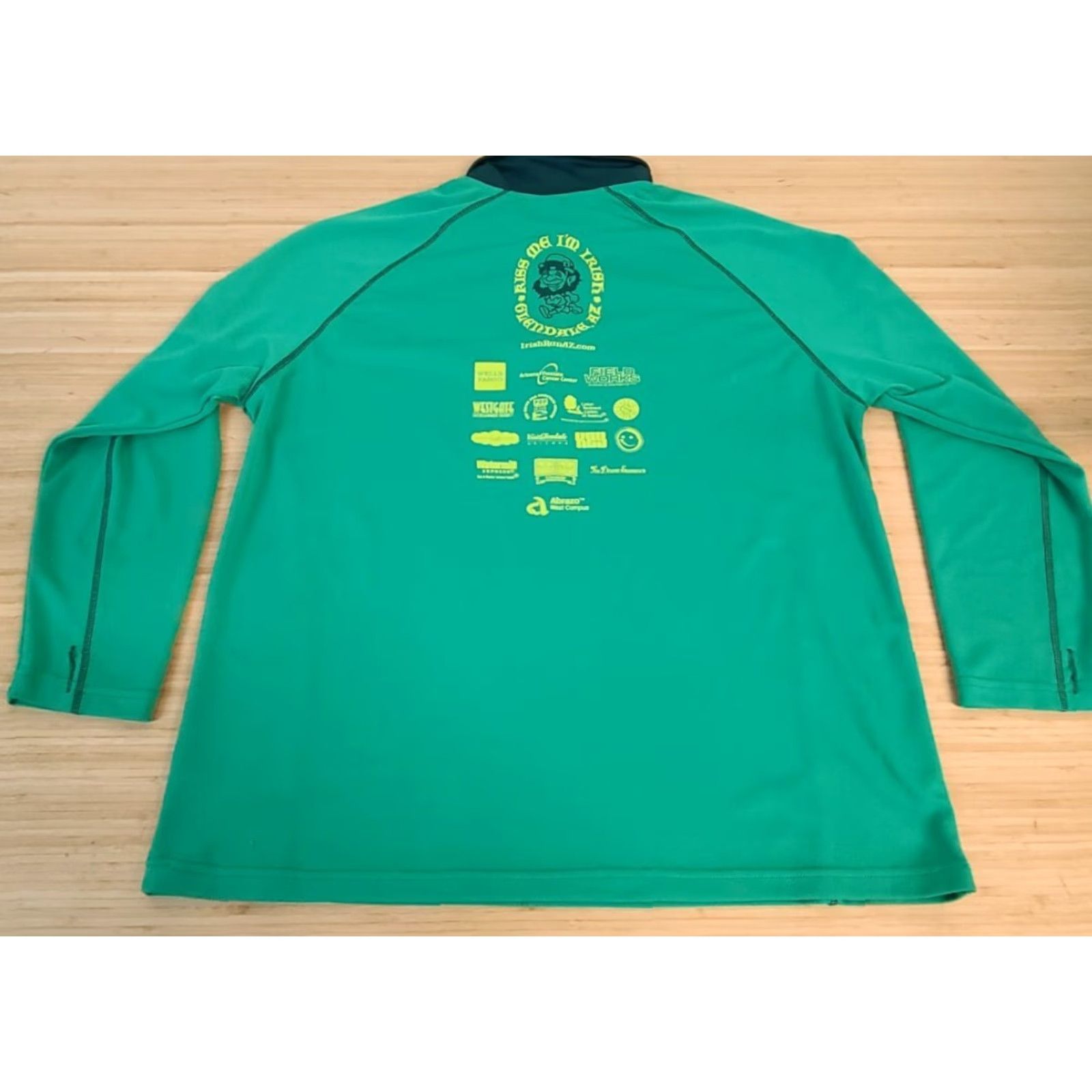 Vintage VINTAGE? No. Actually, not vintage. Alanic Jersey Men XL Green Running Kiss Me I'm Irish LS Activewear Shirt? Size US XL / EU 56 / 4 - 6 Thumbnail