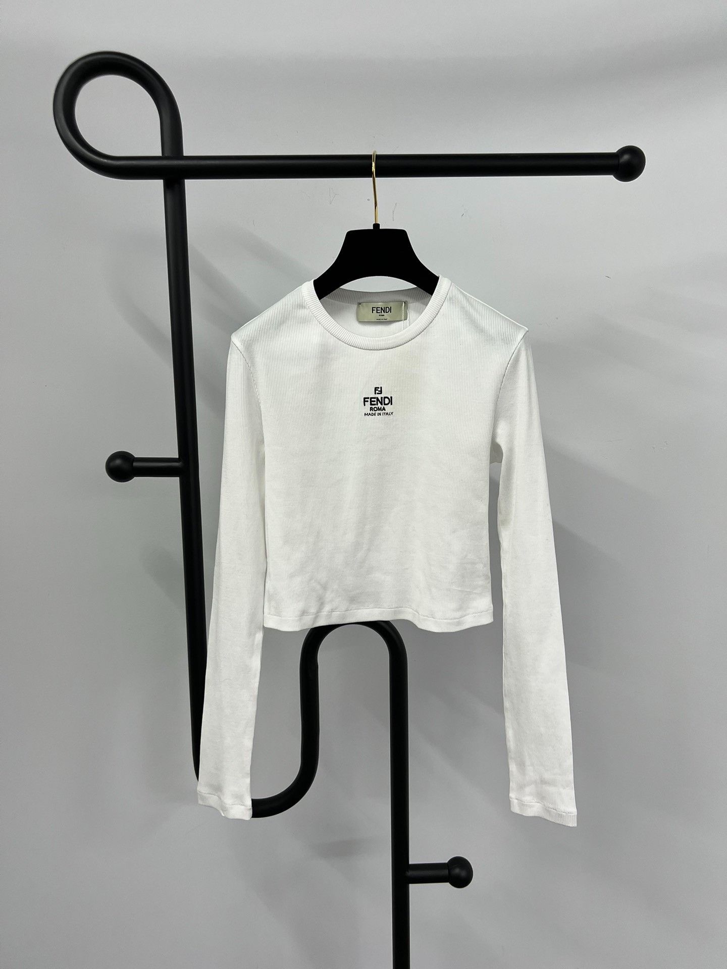 Fendi Fendi White Knit Long-Sleeve Base Layer Size S / US 4 / IT 40 - 1 Thumbnail