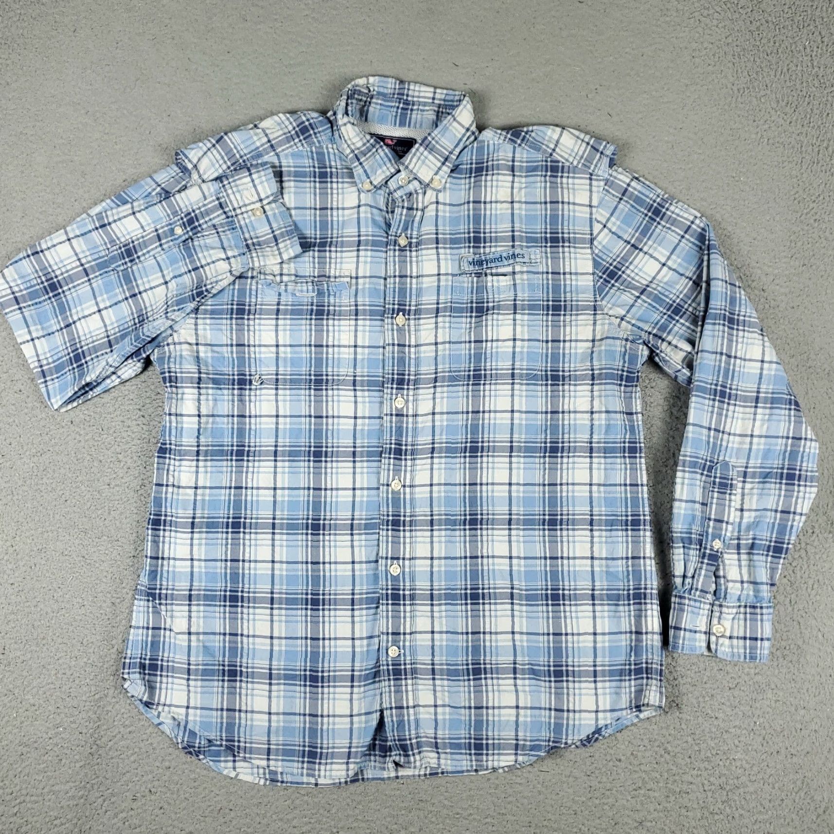 Vineyard Vines VINEYARD VINES Button-Up Shirt Mens Large Blue Plaid Long Sleeve Vented Fishing Casual Preppy Size US L / EU 52-54 / 3 - 2 Thumbnail