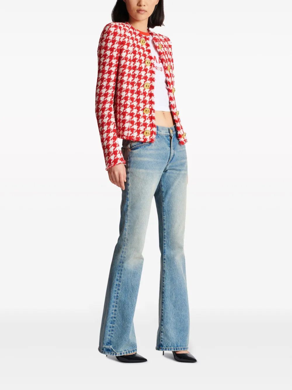 Balmain o1y0525 Jacket in Red/White Size S / US 4 / IT 40 - 5 Thumbnail