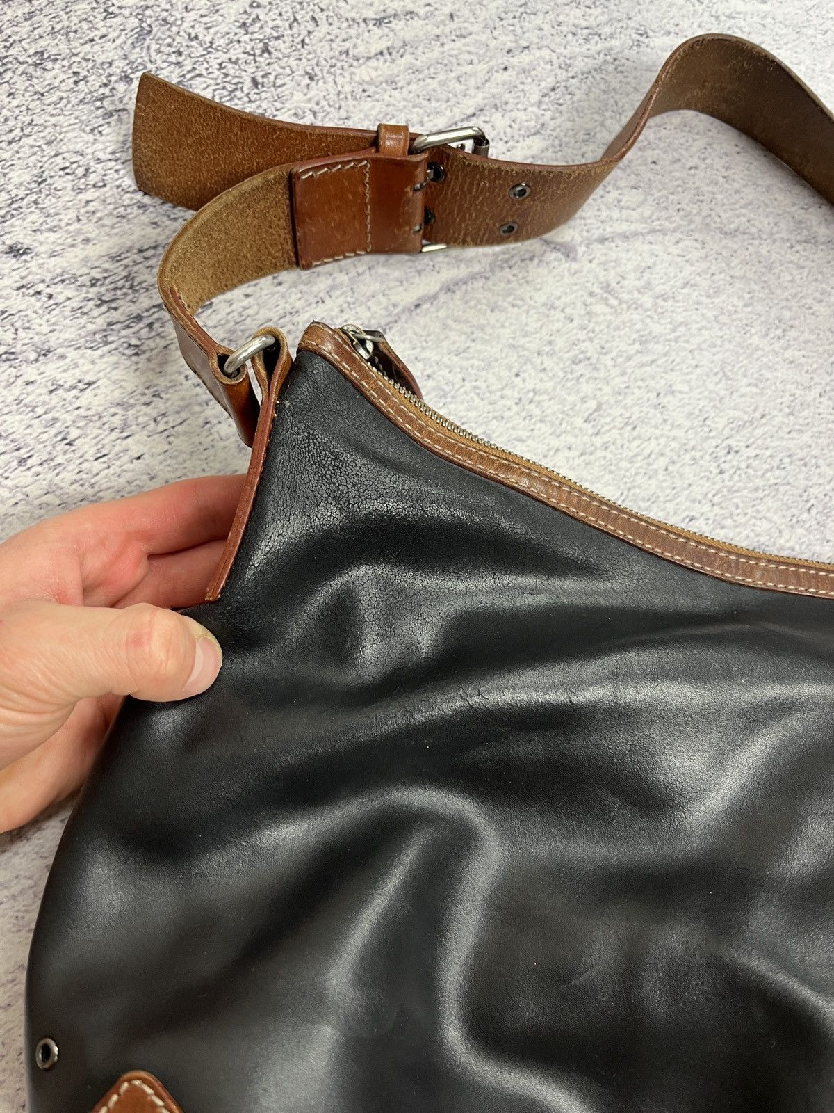 Genuine Leather × Vintage Vintage Francesco Biasa Genuine Split Leather Shoulder Bag Size ONE SIZE - 19 Thumbnail