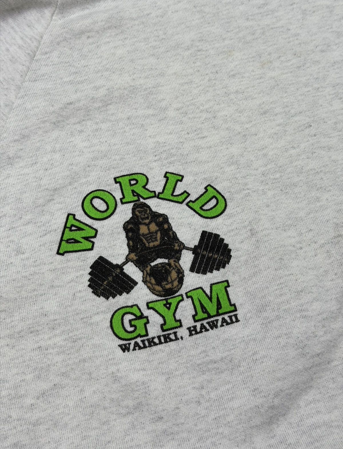 Vintage *RARE* VINTAGE 90s WORLD GYM HAWAII HOODIE BODYBUILDING Size US L / EU 52-54 / 3 - 12 Thumbnail