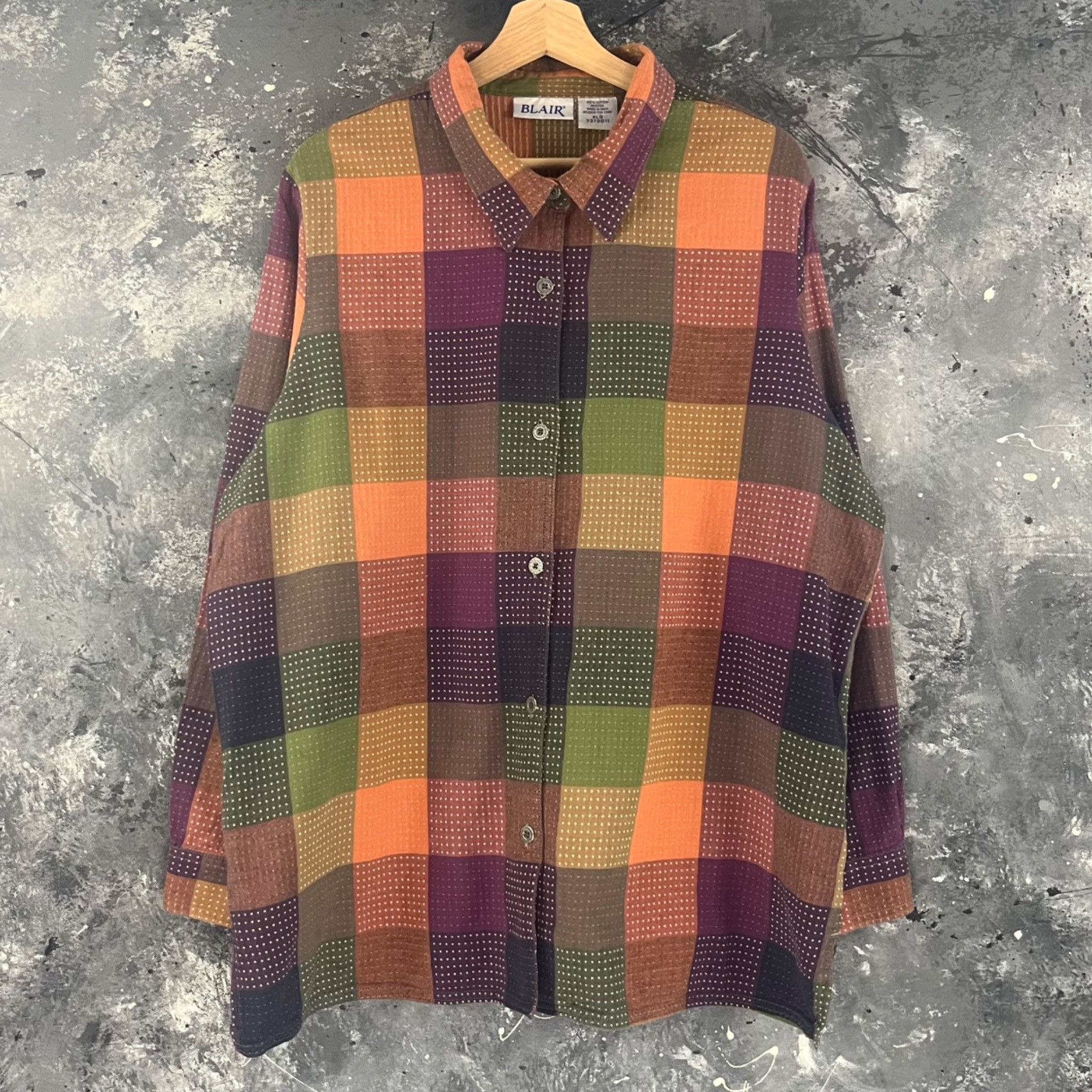 Vintage Vintage 90’s Blair geometric shirt Size US XL / EU 56 / 4 - 1 Thumbnail