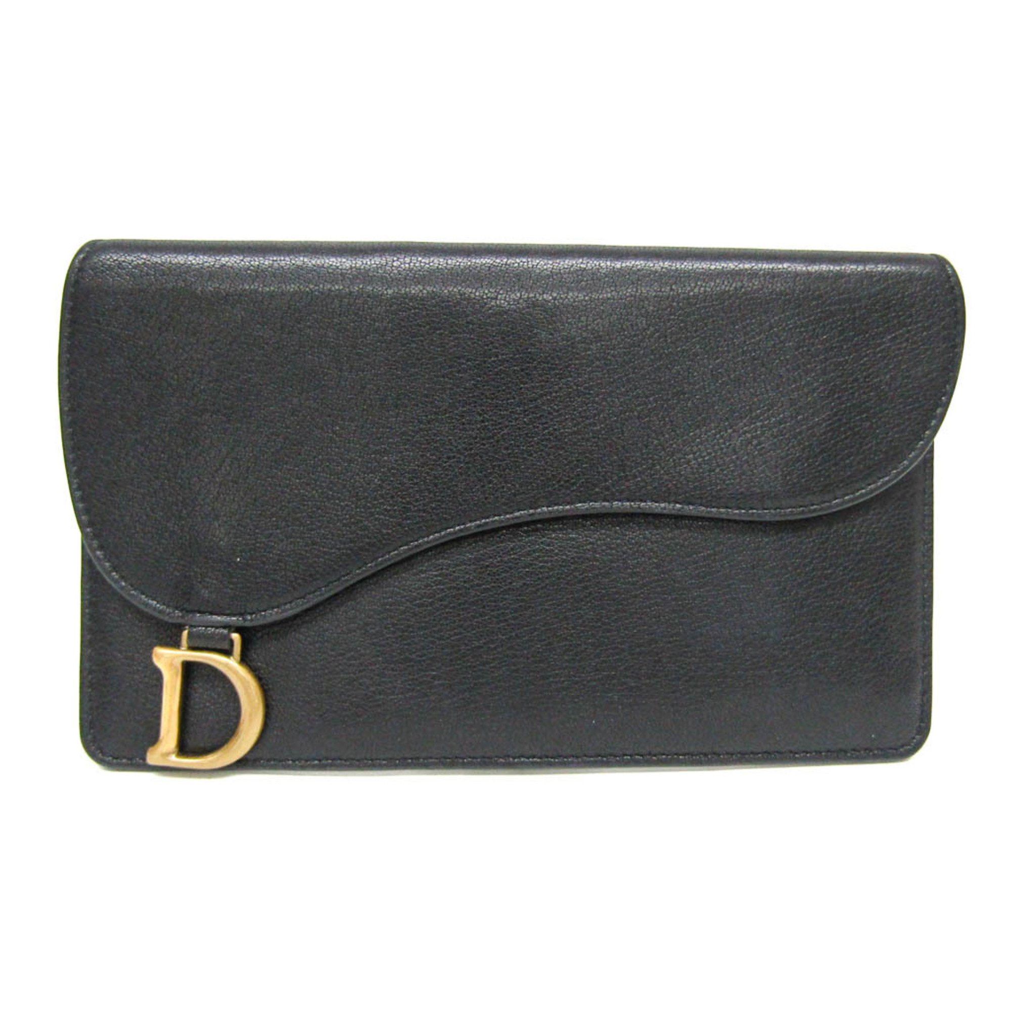 Dior Saddle Black Leather Wallet (Pre-Owned) Size ONE SIZE - 1 Thumbnail