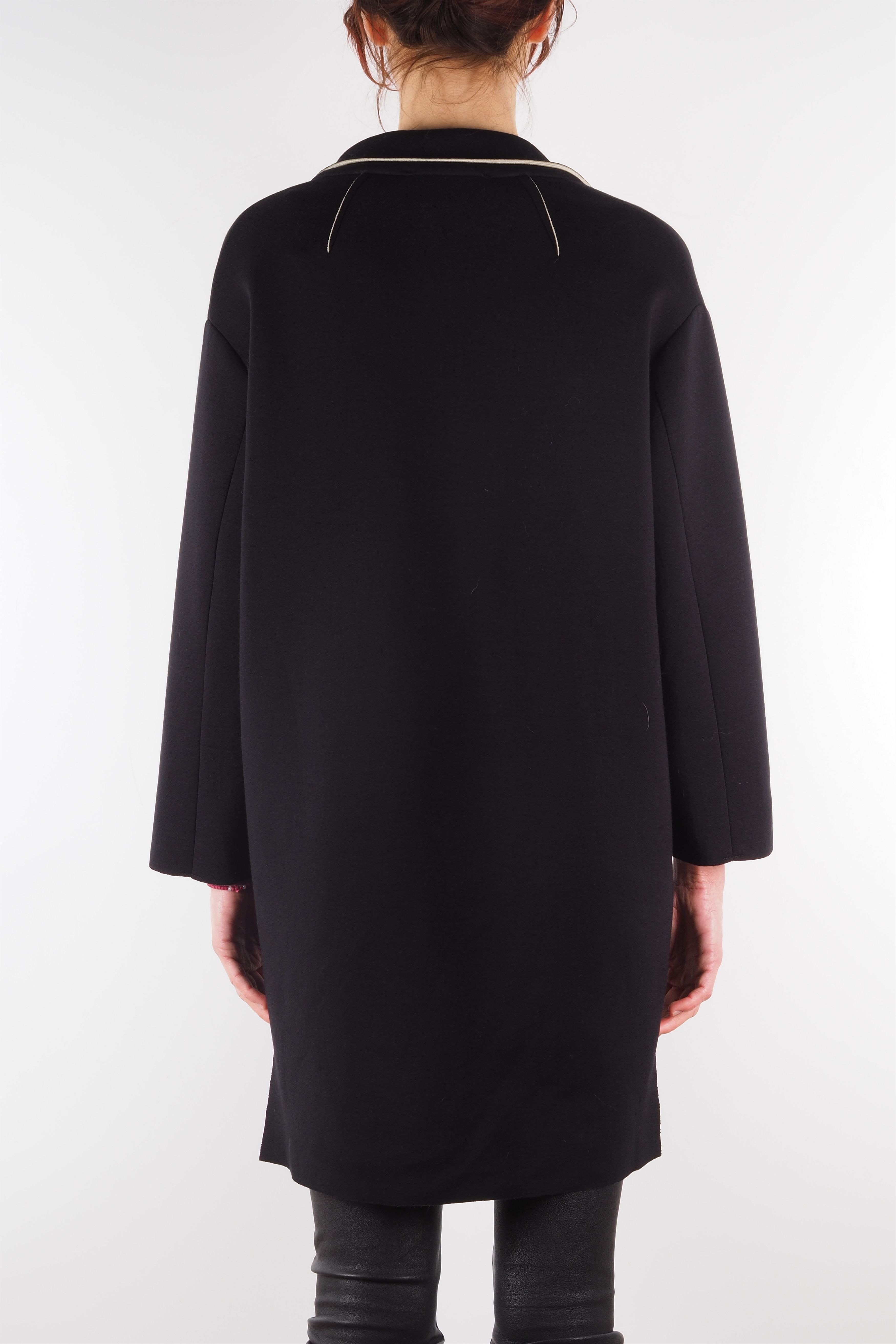 Elisa Cavaletti Elisa Cavaletti Women's Black Viscose Coat Jacket Size M / US 6-8 / IT 42-44 - 2 Thumbnail