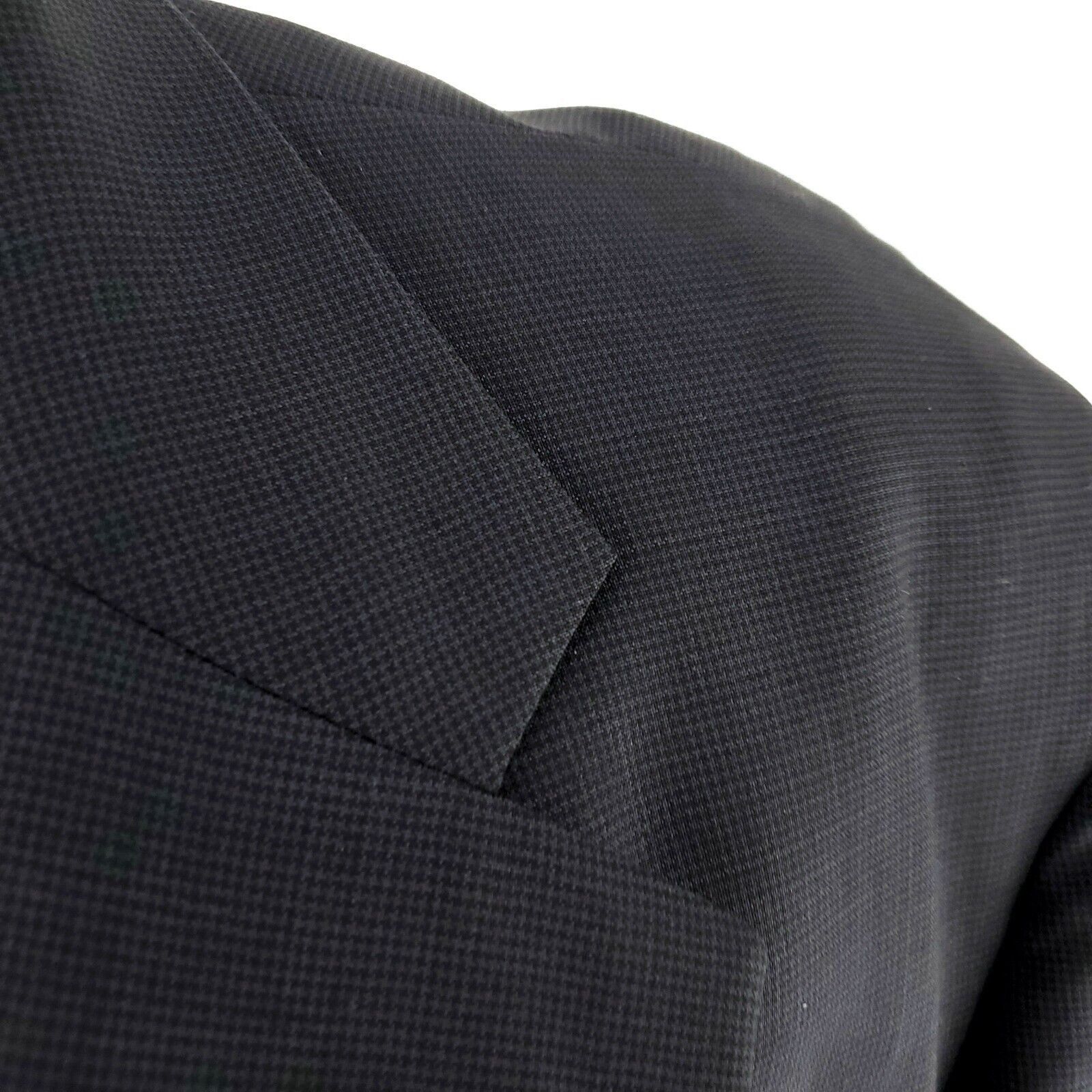 Tom James Tom James Bespoke 2 Button Blazer 46L Black Blue Black Check Size 46L - 2 Thumbnail