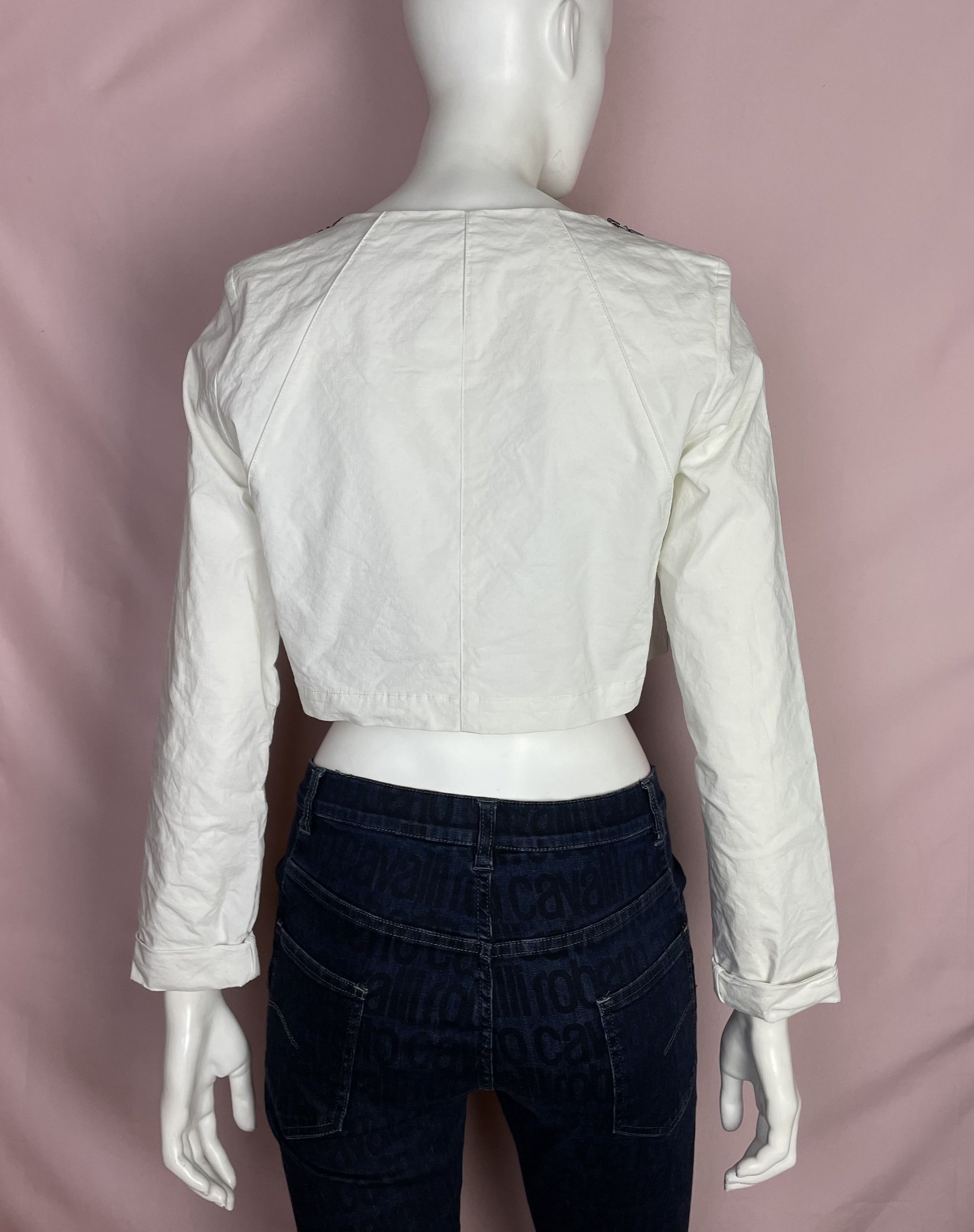 Sarah Pacini Sarah Pacini Cotton Zip Short Jacket Size 1 Size S / US 4 / IT 40 - 4 Thumbnail